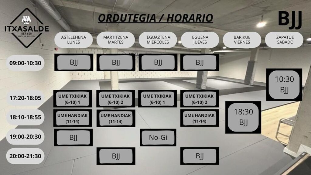 ordutegia BJJ